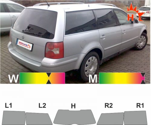 VW Passat Variant B5 1997 bis 2005 passgenaue Tönungsfolie