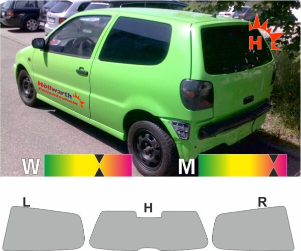 VW Polo 3 Typ 6N2 dreitürig 1997 bis 2001 passende Tönungsfolie