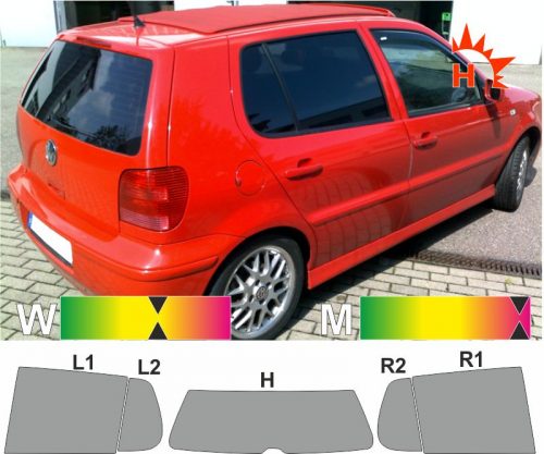 VW Polo III 6N fünftürig 1994 bis 2001 passende Tönungsfolie