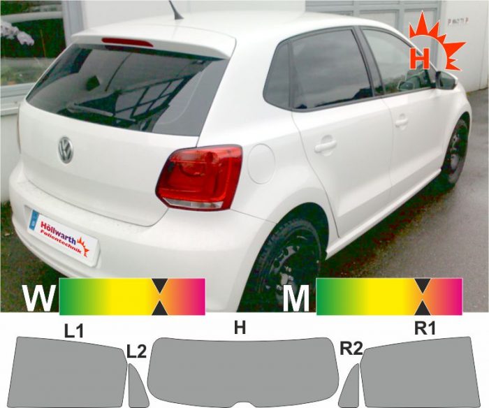 VW Polo V 2009 bis 2016 passgenaue Tönungsfolie