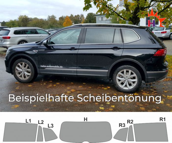 VW Tiguan Allspace ab 2017 passgenaue Tönungsfolie