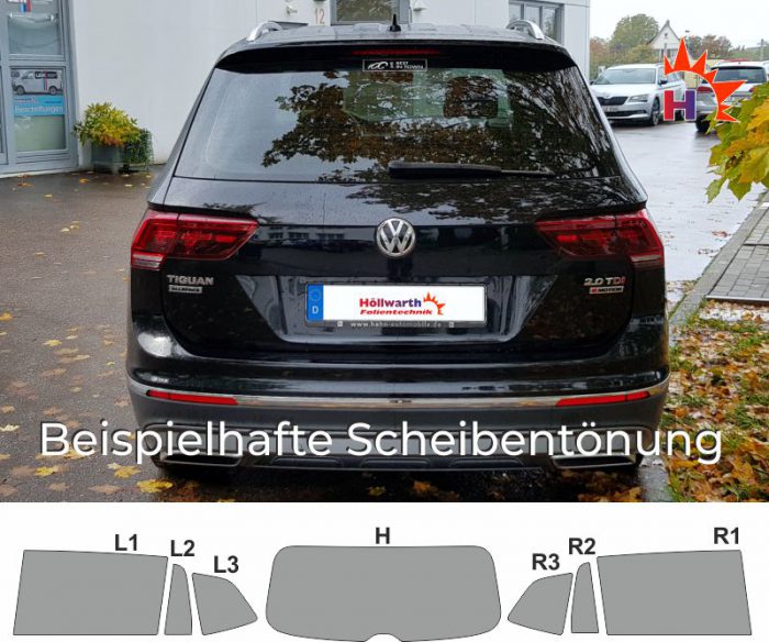 VW Tiguan Allspace ab 2017 passgenaue Tönungsfolie