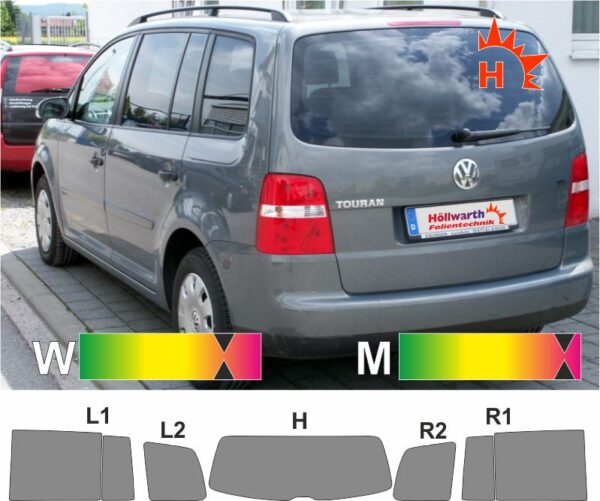 VW Touran 1T und GP 2003 bis 2010 passende Tönungsfolie
