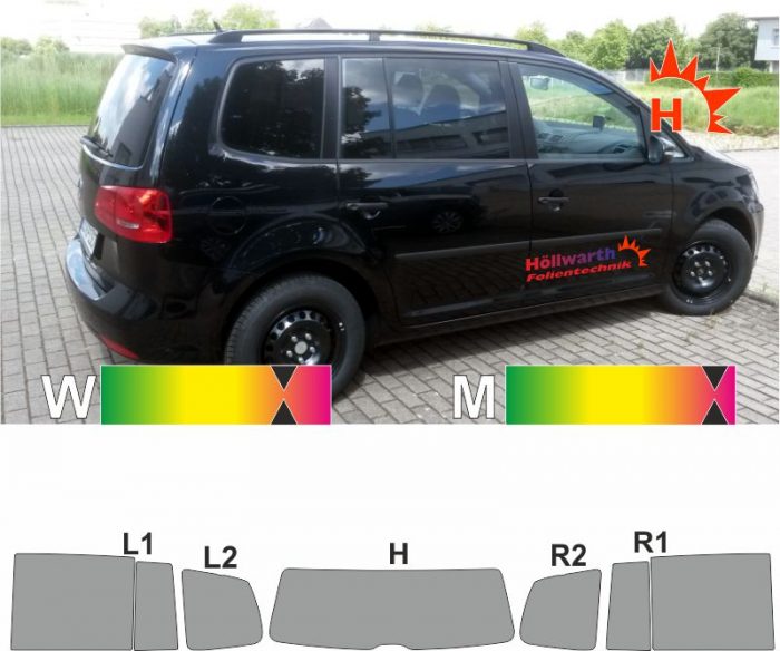 VW Touran GP2 2010 bis 2015 passende Tönungsfolie