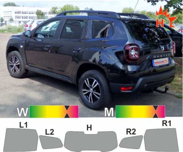 DACIA Duster ab 2018 passende Tönungsfolie