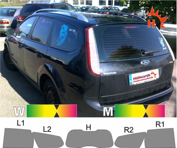 FORD Focus 04 Tournier 2004 bis 2010 passende Tönungsfolie