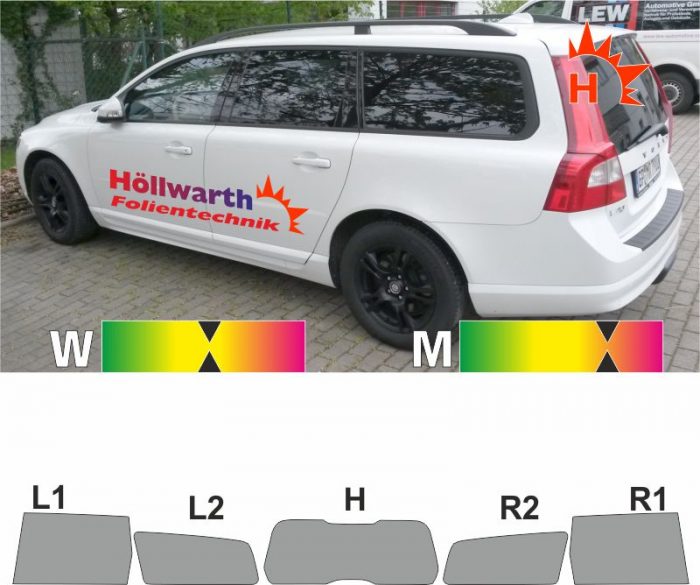 VOLVO V70 B 2007 bis 2016 getönte scheiben