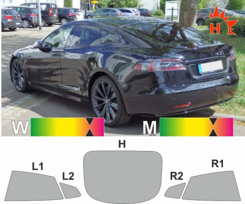 TESLA Model S ab 2012 passgenaue Tönungsfolie