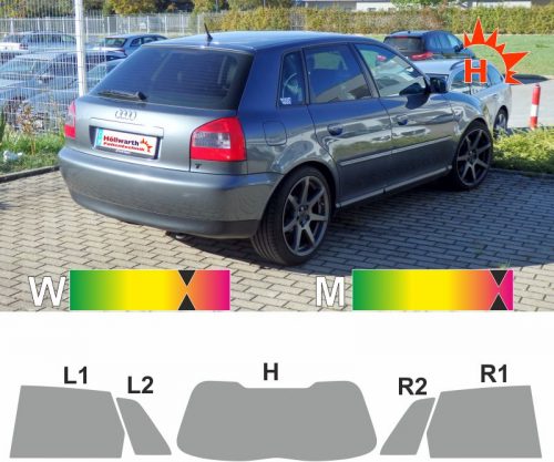 AUDI A3 8L fünftuerig 1999 bis 2003 Tönungsfolie passgenau