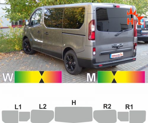 FIAT Talento ab 2016 L1H1 Heckklappe Schiebetüren Schiebefenster passende Tönungsfolie