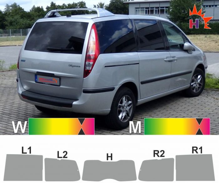 FIAT Ulysse 2002 bis 2014 passgenaue Tönungsfolie