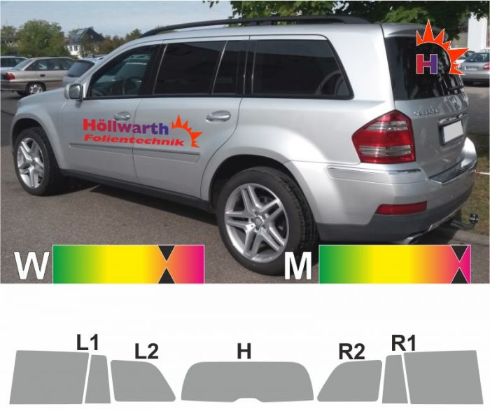 MERCEDES GLX 164 2006 bis 2012 passgenaue Tönungsfolie