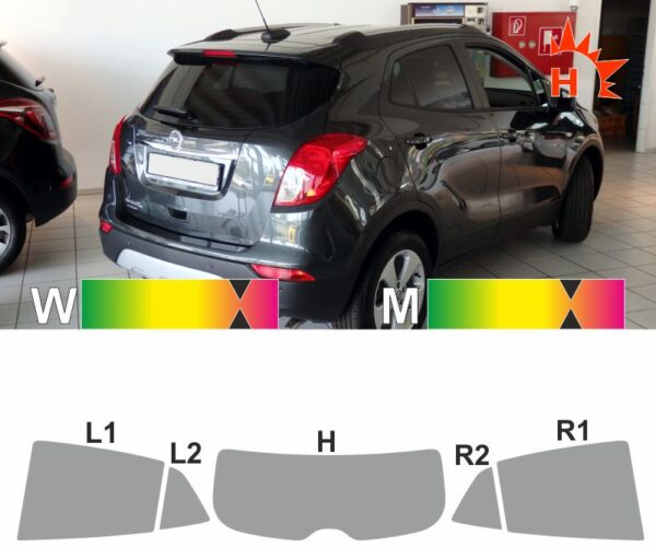 OPEL Mokka A 2012 bis 2016, Mokka X 2016 bis 2019 passgenaue Tönungsfolie