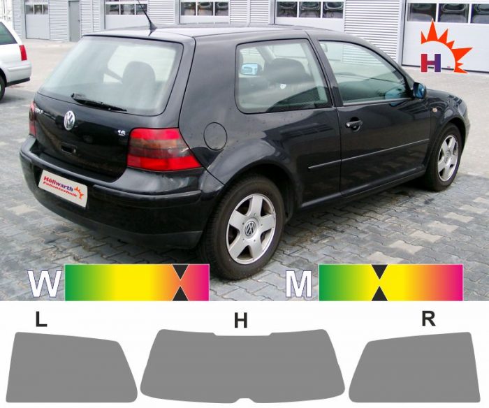 VW Golf IV dreitürig 1997 bis 2006 passende Tönungsfolie