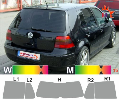 VW Golf IV fünftürig 1997 bis 2006 passende Tönungsfolie