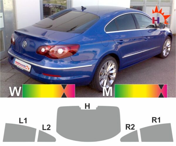 VW Passat CC 2008 bis 2012 passende Tönungsfolie