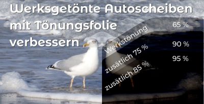 Verdunkeln werksgetönter Autocheiben