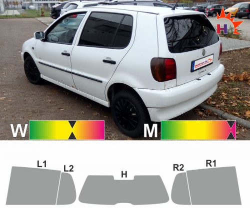 VW Polo III 6N fünftürig 1997 bis 2001 Tönungsfolie passgenau