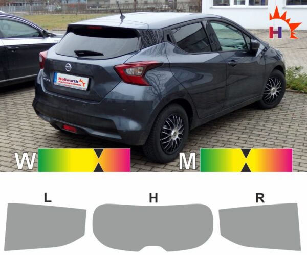 NISSAN Micra K14 ab 2017 passende Tönungsfolie