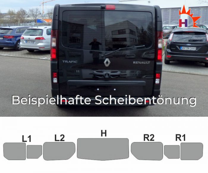 RENAULT Trafic III passgenaue Tönungsfolie 11