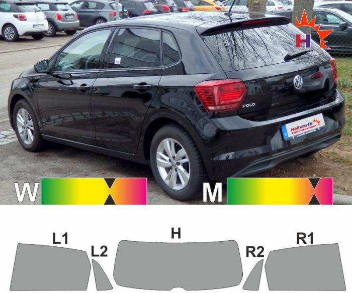 VW Polo 6 AW ab 2017 passgenaue Tönungsfolie