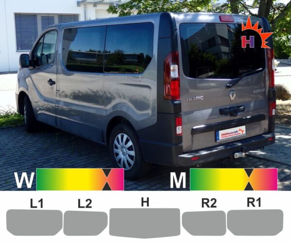 RENAULT Trafic III L1H1 ab 2014 Heckklappe ohne Schiebefenster passende Tönungsfolie