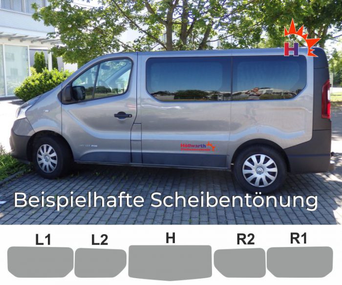 RENAULT Trafic III L1H1 Heckklappe ohne Schiebefenster ab 2014 passgenaue Tönungsfolie