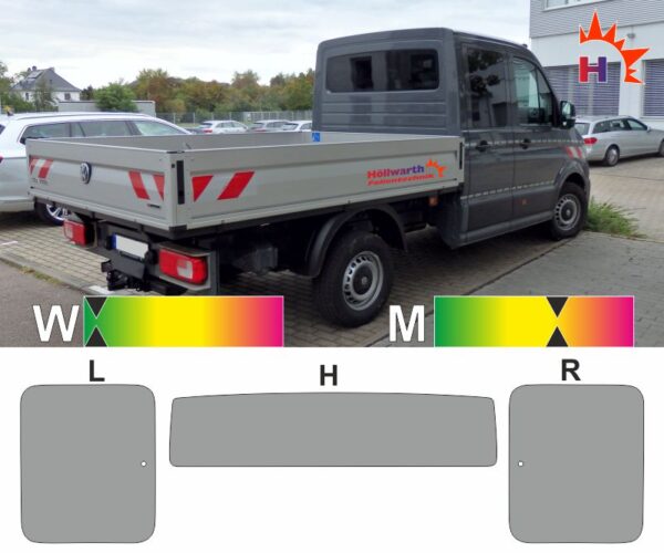 VW Crafter II Doppelkabine Pritsche ab 2017 passende Tönungsfolie