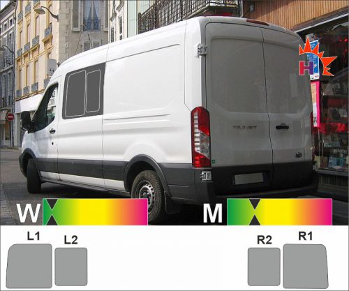 FORD Transit 14 Doppelkabine Schiebefenster passgenaue toenungsfolie