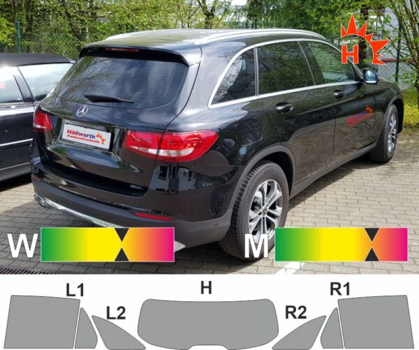 MERCEDES GLC L X253 2015 bis 2022 passende Tönungsfolie