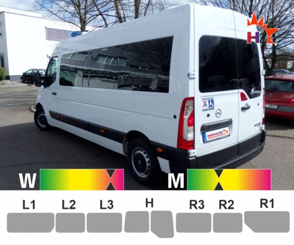 Opel Movano B lang ab 2010 passende Tönungsfolie