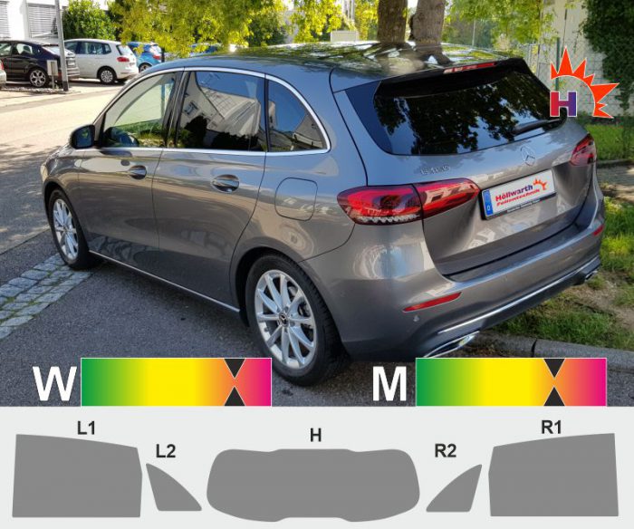 MERCEDES B-Klasse W 247 ab 2018 passgenaue Tönungsfolie