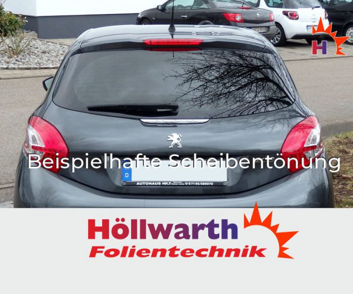 Passgenaue Tönungsfolie für den PEUGEOT 208 fünftuerig 2012 bis 2018.