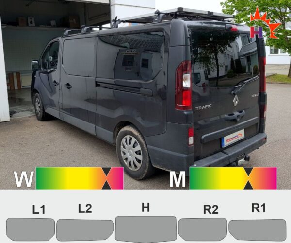 RENAULT Trafic III L2H1 ab 2014 Heckklappe ohne Schiebefenster passende Tönungsfolie