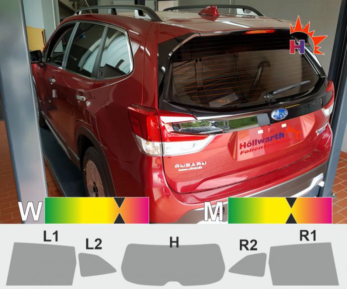 SUBARU Forester SK ab 2018 passgenaue Tönungsfolie