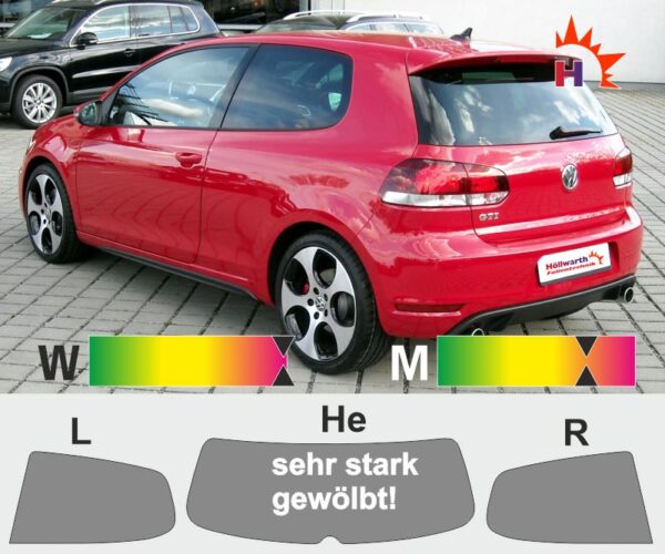 VW Golf VI dreitürig 2009 bis 2012 passende Tönungsfolie
