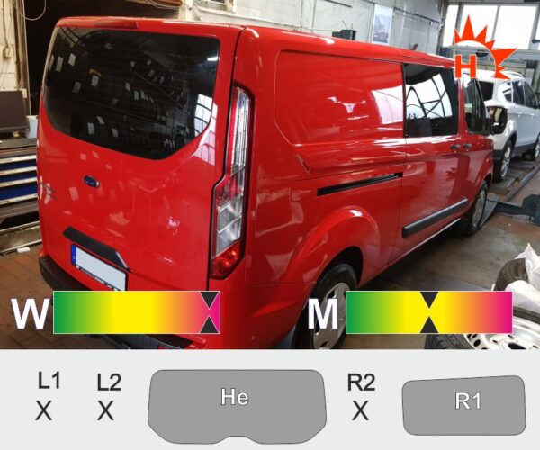 FORD Transit Custom Kastenwagen lang mit Heckklappe passgenaue Tönungsfolie