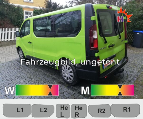 RENAULT Trafic III L1H1 ab 2014 Heckflügel ohne Schiebefenster passende Tönungsfolie