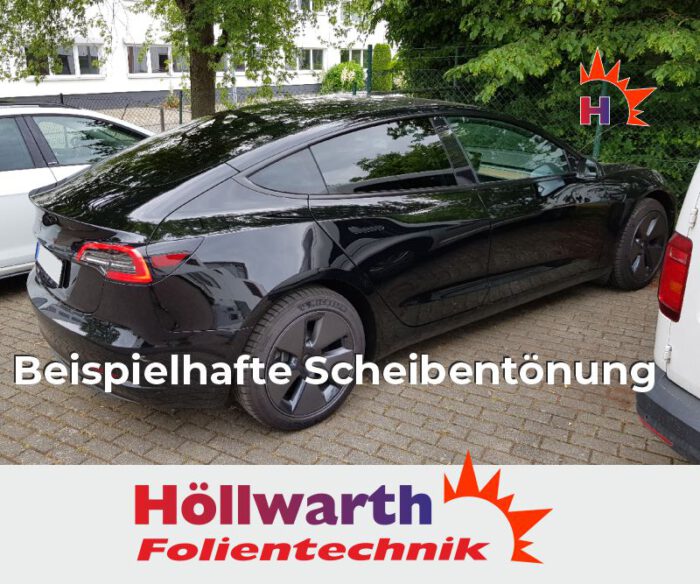 Tesla Model 3 schwarz passgenaue Tönungsfolie