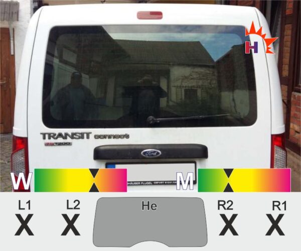 FORD Transit Connect 02 Heckklappe 2002 bis 2013 passende Tönungsfolie