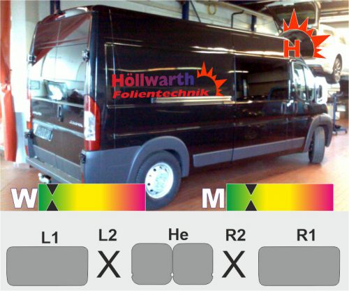 CITROEN Jumper II Kasten Schiebertür links und rechts passgenaue Tönungsfolie