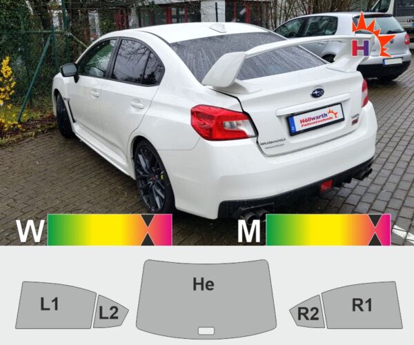 SUBARU WRX VA bis 2021, Heckfolie mit geschlossenem Ausschnitt, passgenaue Tönungsfolie