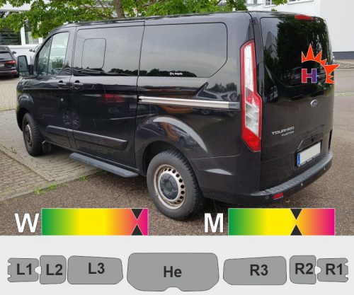 FORD Tourneo Custom ohne Glasantennen passgenaue Tönungsfolie