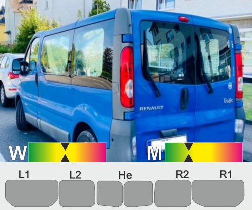 RENAULT Trafic II L1H1 Heckflügel Schiebetür rechts passgenaue Tönungsfolie