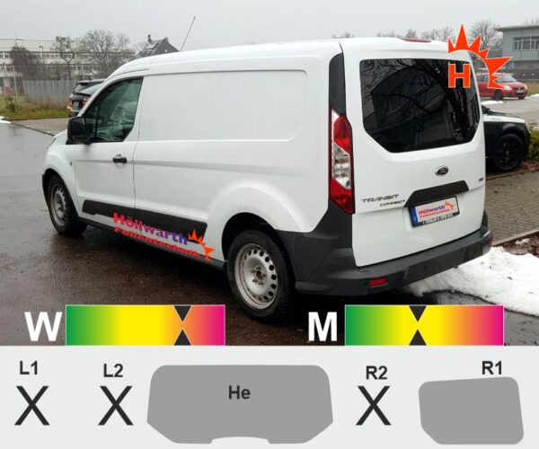 FORD Transit Connect 13 bis 2022 Heckklappe Schiebetür rechts passgenaue Tönungsfolie