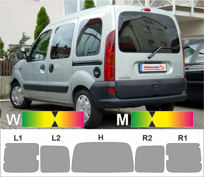 RENAULT Kangoo I passgenaue Tönungsfolie