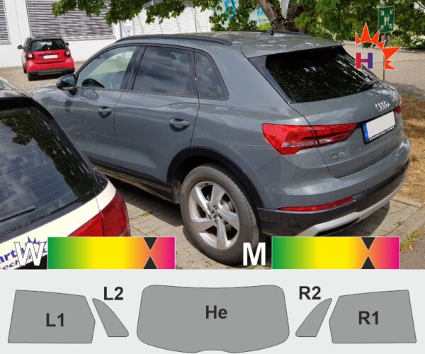 AUDI Q3 F3 ab 2018 passgenaue Tönungsfolie