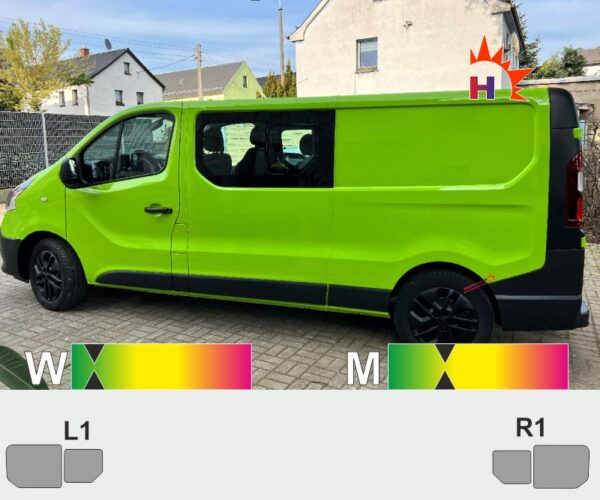 RENAULT Trafic III L2H1 ab 2014 nur mit Schiebefenster links und recht passende Tönungsfolie