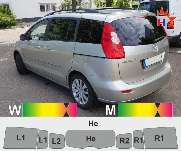 MAZDA5 CR passgenaue Tönungsfolie