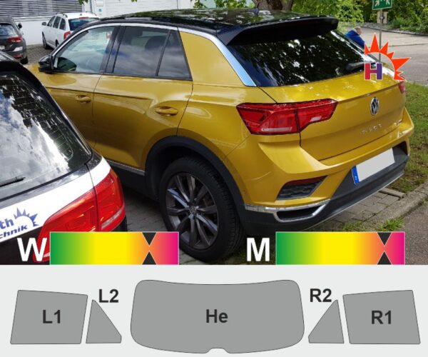 VW T-ROC ab 2017 passgenaue Tönungsfolie